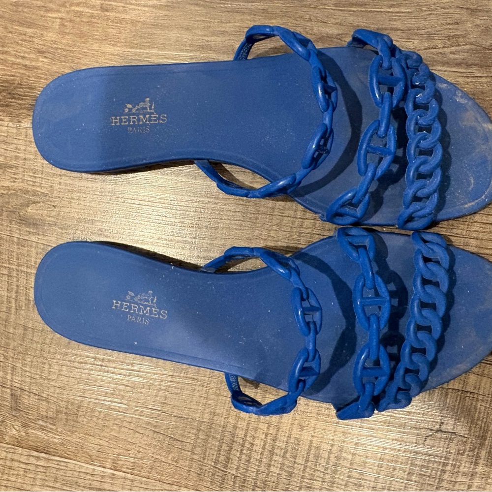 Hermes Rivage Blue Sandals